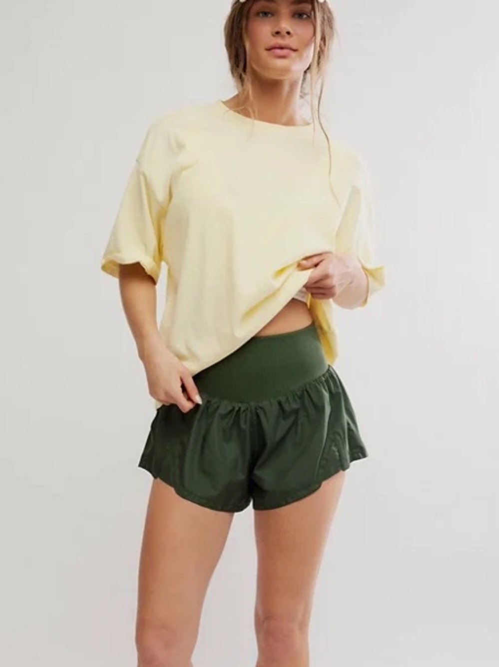 Free People Movement Oversized Cotton T-Shirt Size Medium FP Yellow Shirt Top